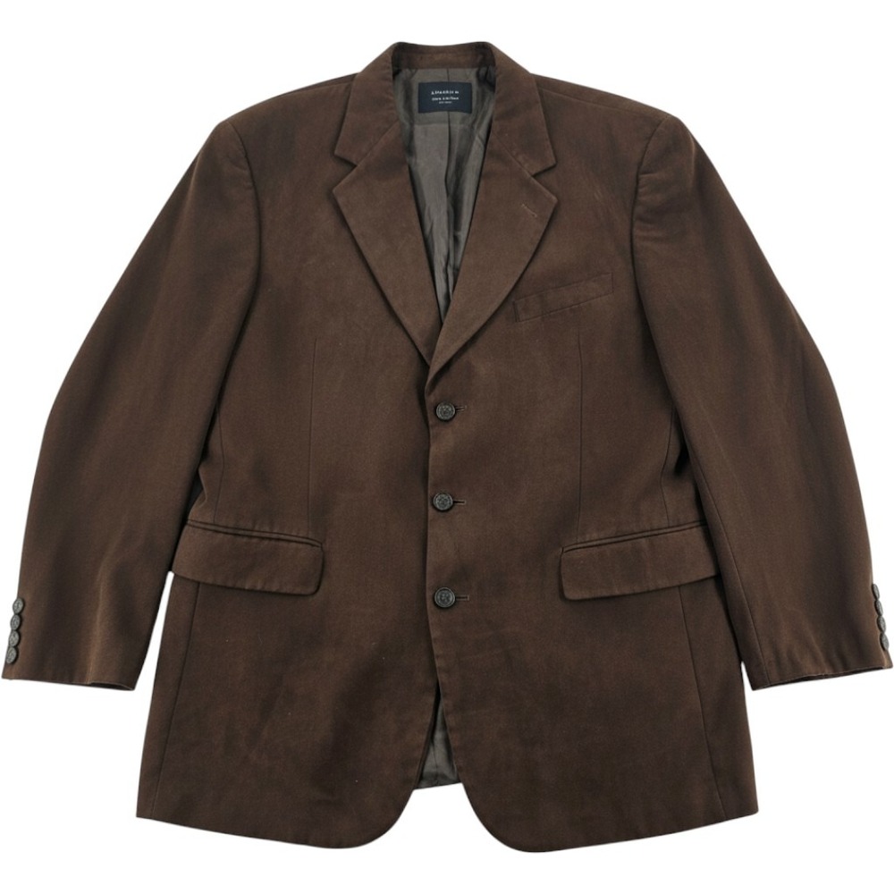 Gianfranco Ruffini Italy Blazer Brown Faux Suede 3-Button Sport Coat Mens L